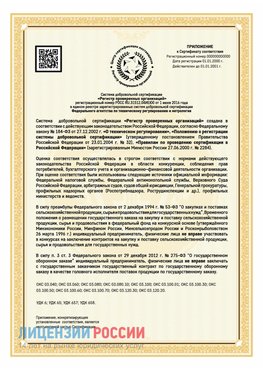 Приложение к сертификату для ИП Сальск Сертификат СТО 03.080.02033720.1-2020